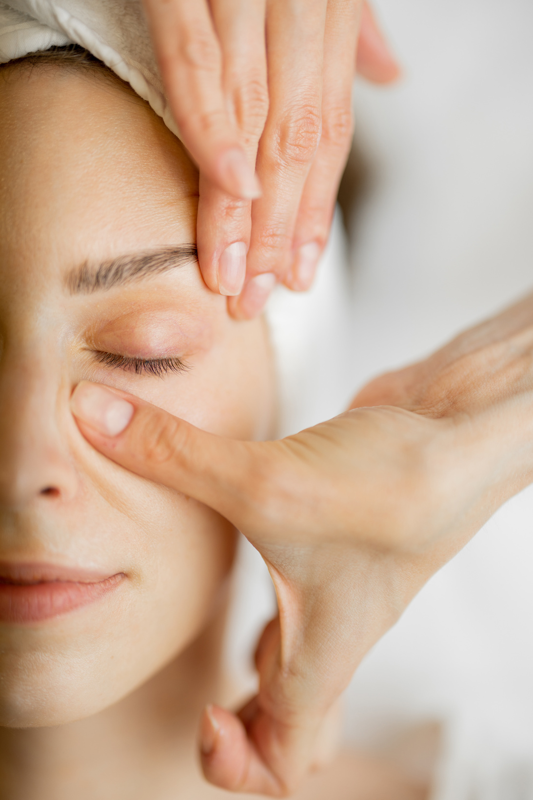 Woman Getting a Facial Massage